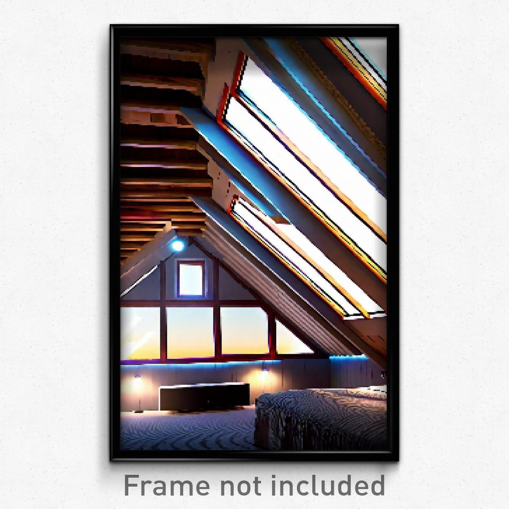 Pixel Art Poster - Magnificent Attic (8 Bit Psychedelic Trippy Video Game Print)