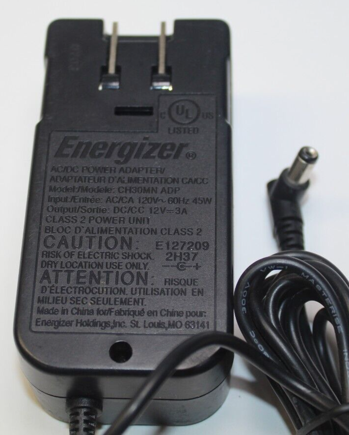 Energizer CH30MN ADP AC/DC Power Adapter 12V 3A