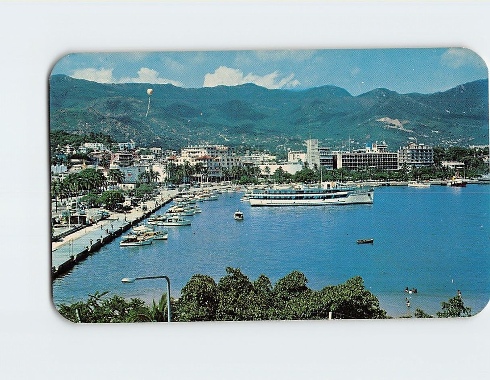 Postcard Aerial View Malecon Acapulco Guerrero Mexico
