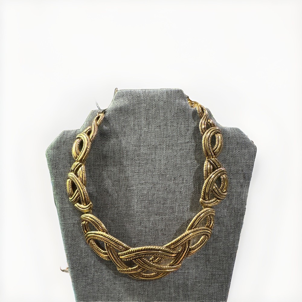 Vintage Avon Collar Choker Statement Necklace Gold Tone Signed