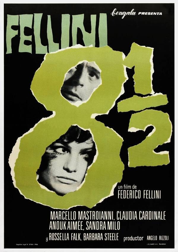 1963 Spanish 8 1/2 Fantasy Movie Poster Print 60s Film Art