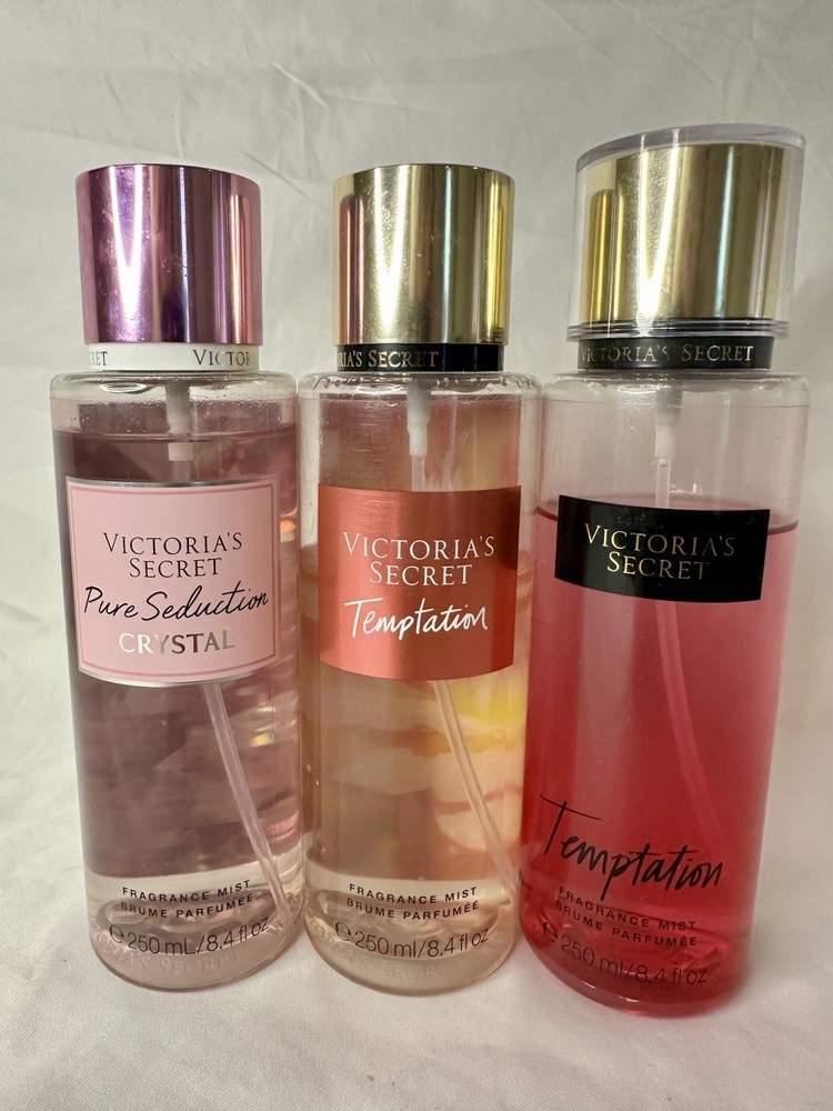 3 Victoria’s Secret Fragrance Mist Brume Parfumee Pure Seduction Temptation