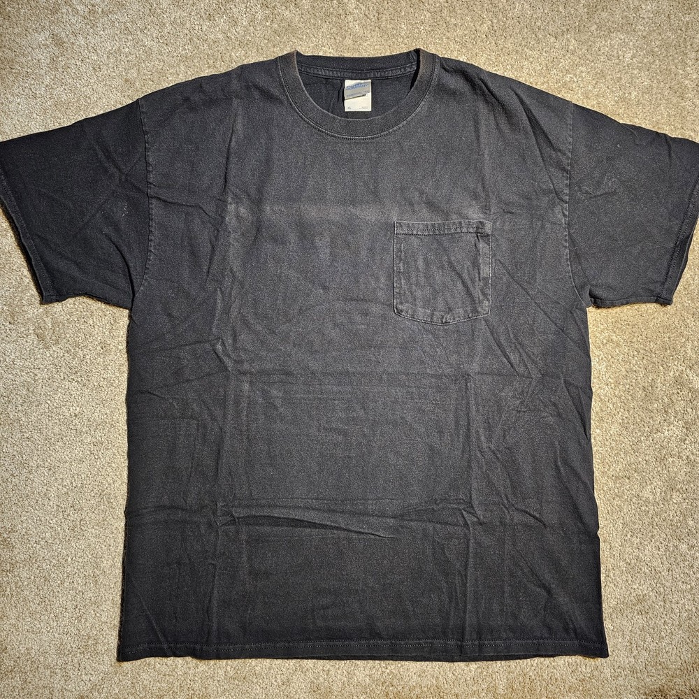 Vtg 90s Y2k Faded Black Traffic Control Mens XL T-shirt Thrashed Graphic Indie