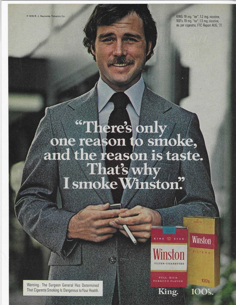 WINSTON  KING / 100's  CIGARETTES ORIGINAL PRINT AD