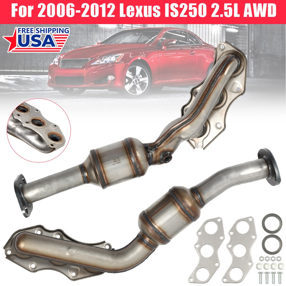 Left + Right Catalytic Converter Set For 2006-2012 Lexus IS250 2.5L V6 AWD EPA