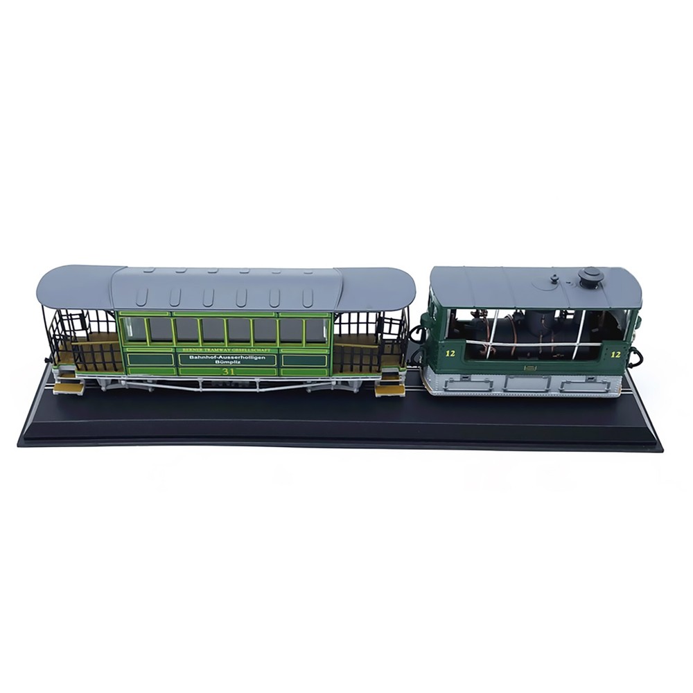 1:87 1894 Swiss G3-3 Rail Tram Vintage Steam Plastic Model Tram Collection