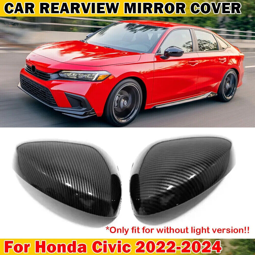 For Honda Civic 2022 2023 2024 Rearview Side Mirror Cover Wing Cap Trim Add on