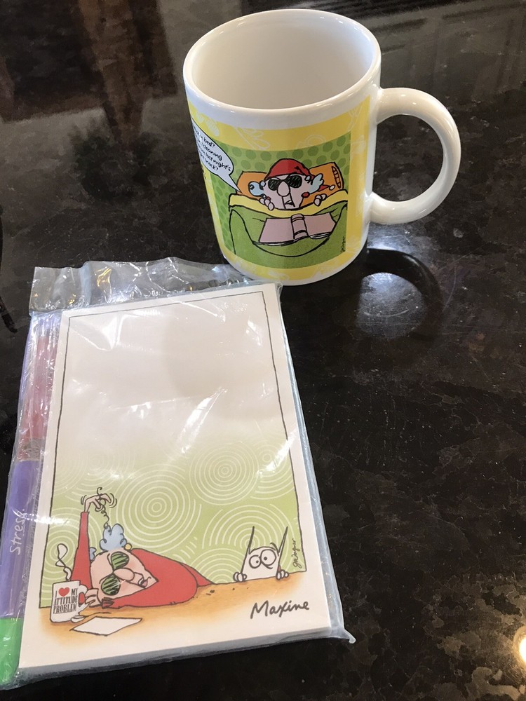 Maxine mug , hallmark note pad set,