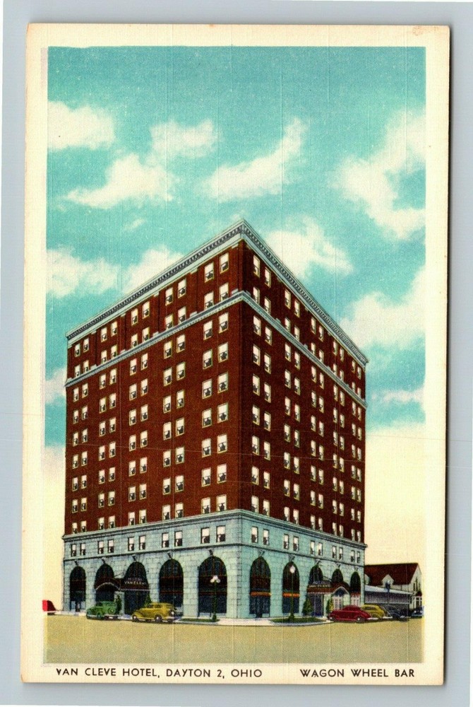 Dayton OH-Ohio, Van Cleve Hotel, Aerial Exterior, Vintage Postcard