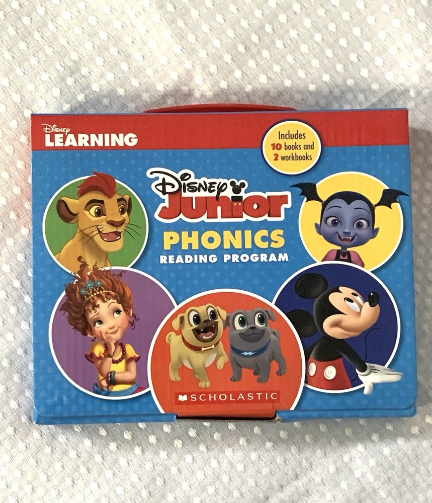 Disney Junior Learn with Phonics Reading Program Set of 10 Books & 2 Workbooks