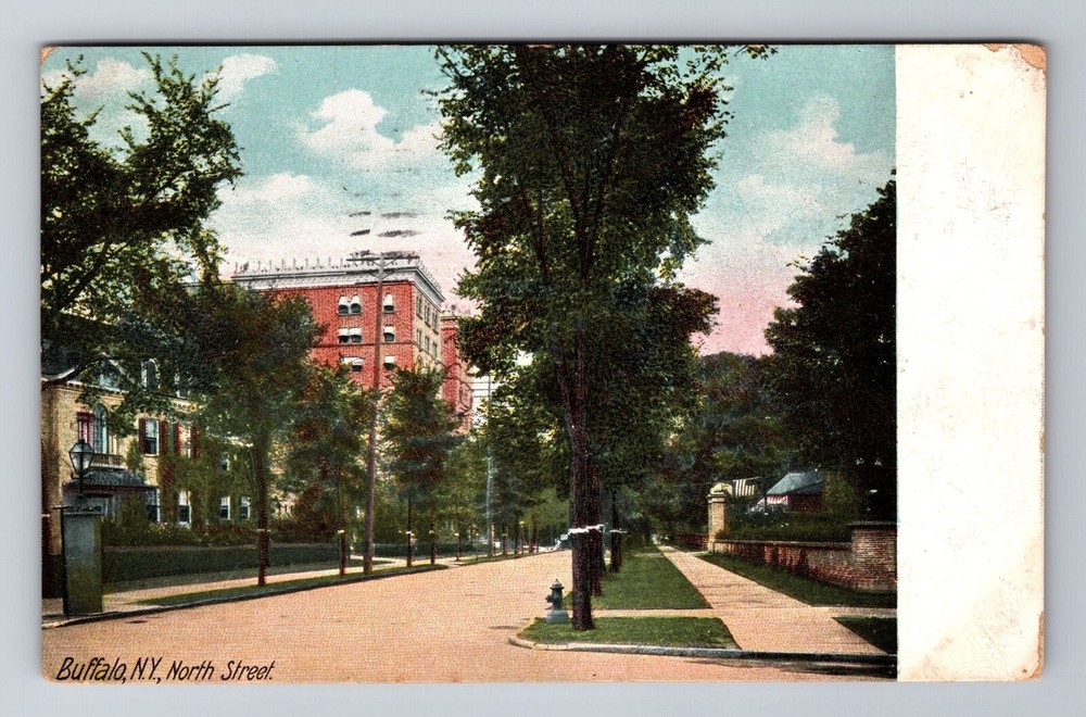 Buffalo NY-New York, North Street, Antique, Vintage c1910 Souvenir Postcard