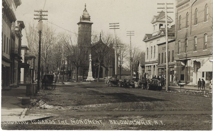 RPPC Baldwinsville NY New York Main St Business Section 08' Postcard Canandaigua