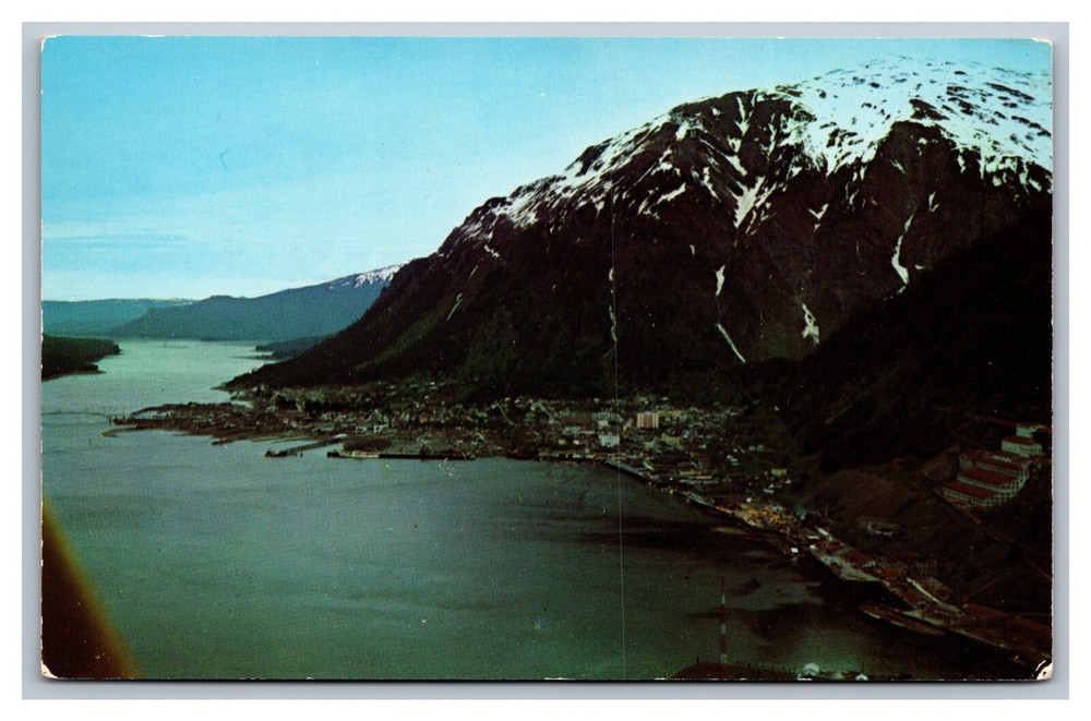 Juneau, AK Alaska, Aerial View, Capital City, Lumber Mining Fishing, Postcard