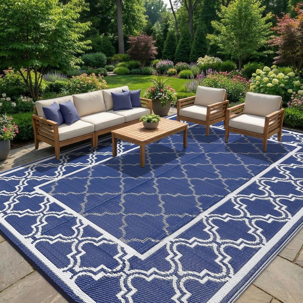 Garvee Reversible Outdoor Rug 8x10 Waterproof Plastic Straw Patio Camping Mat