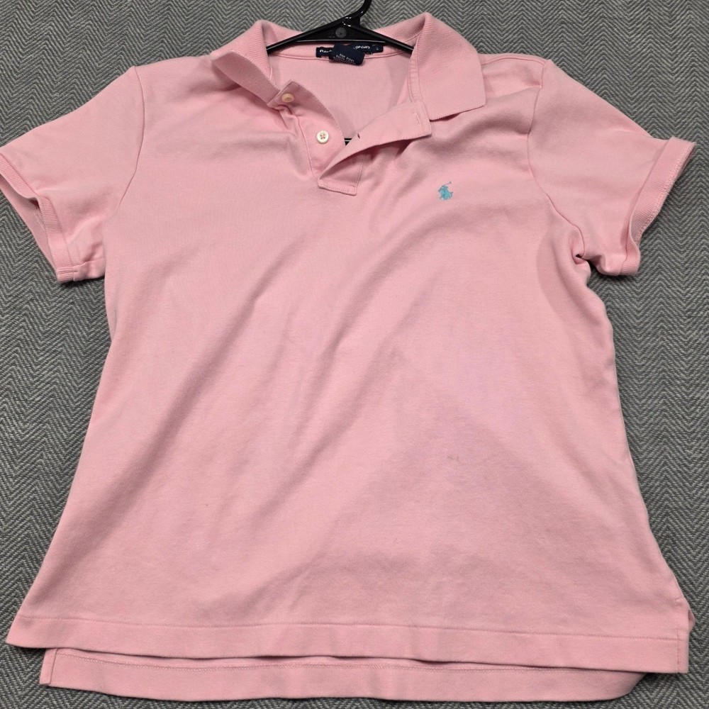 Ralph Lauren Sport Pink Cotton Polo Shirt Short Sleeve Classic Fit Large L