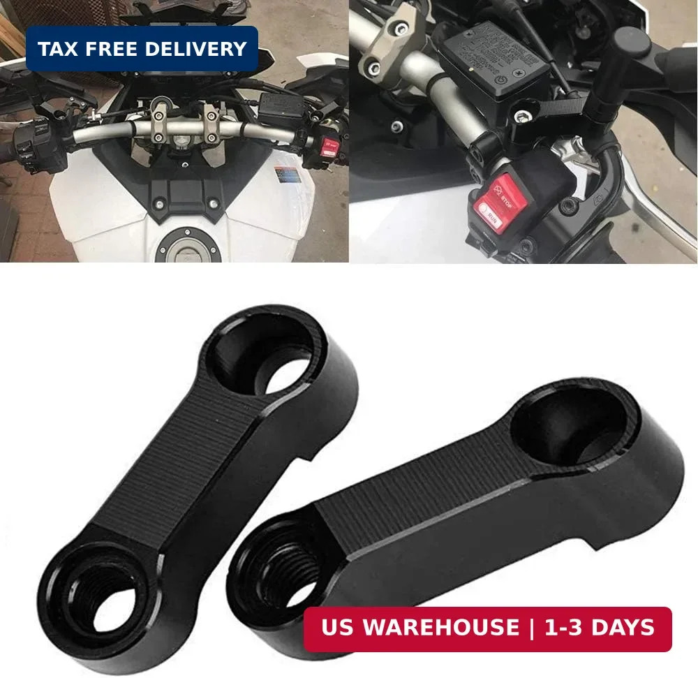 Motorcycle Mirror Extenders 10mm Right Thread (2-Pack) - Universal CNC Aluminum