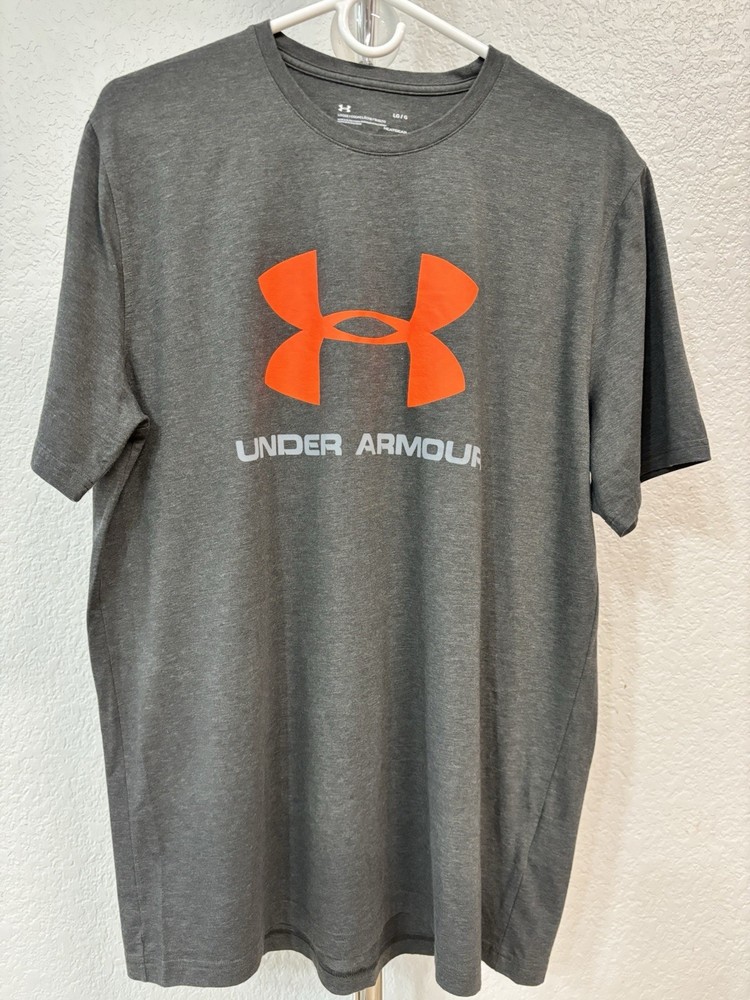 Under Armour HeatGear Men's Loose Fit Logo Gray T-Shirt Size L