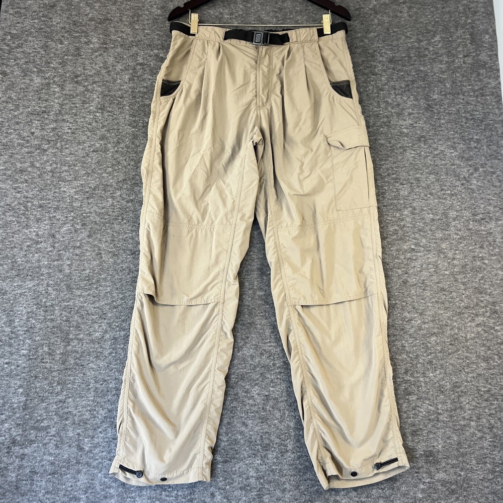 Magellan Mens MED 32x32 Beige Cargo Pants Adjustable Waist Fishing Hiking