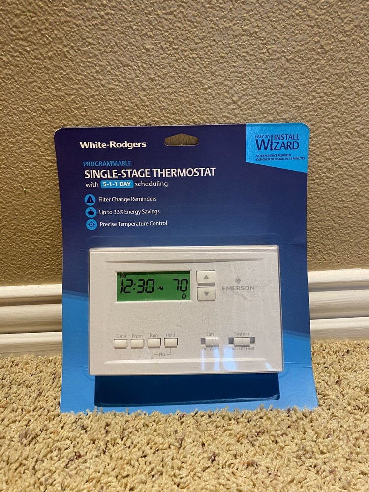 White-Rodgers Programmable Single Stage Thermostat with 5-1-1 Scheduling P210