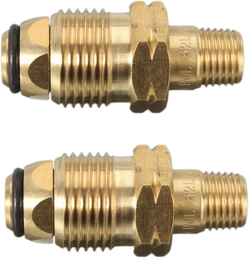 2 Packs Universal Propane LP LPG Gas Cylinder Tank Adapters Fitting Full Flow Br