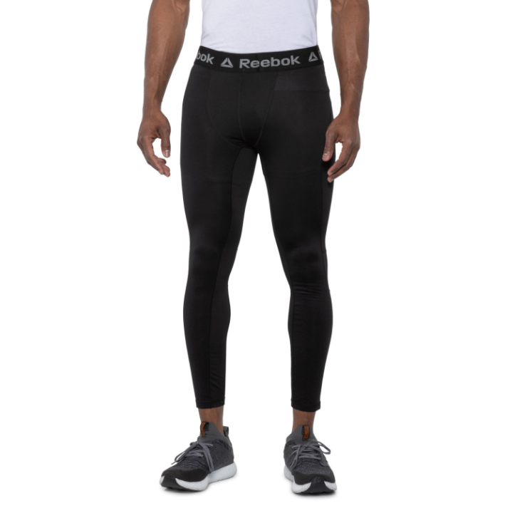 Reebok Compression Pants Mens XLarge Black Conditioning Compression Tights New