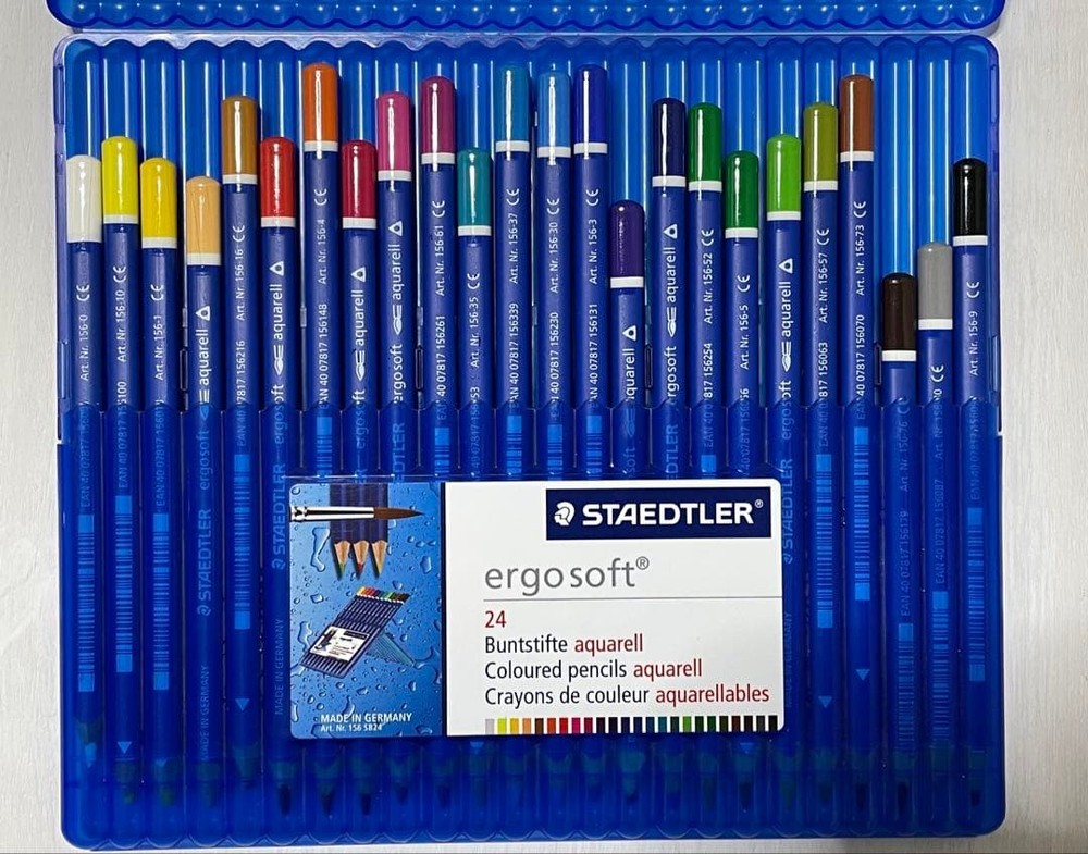 STAEDTLER ergosoft aquarell watercolor pencil set of 24 #fcd2f4