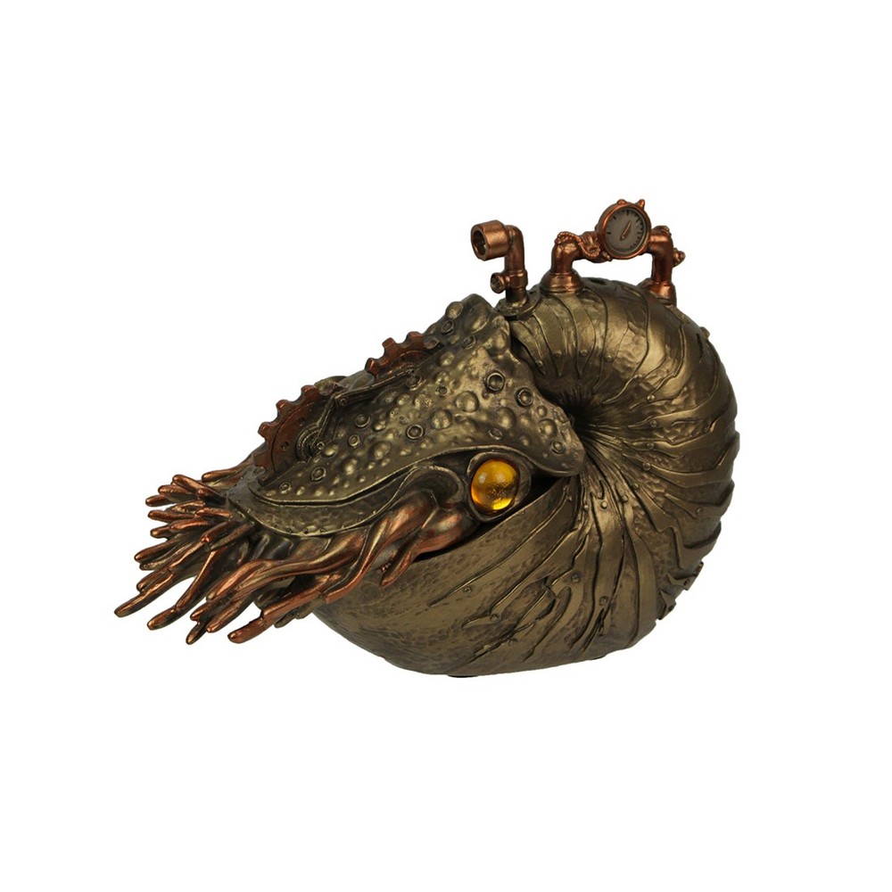 Bronze Copper Finished Steampunk Nautilus Sea Monster Fantasy Tabletop Statue