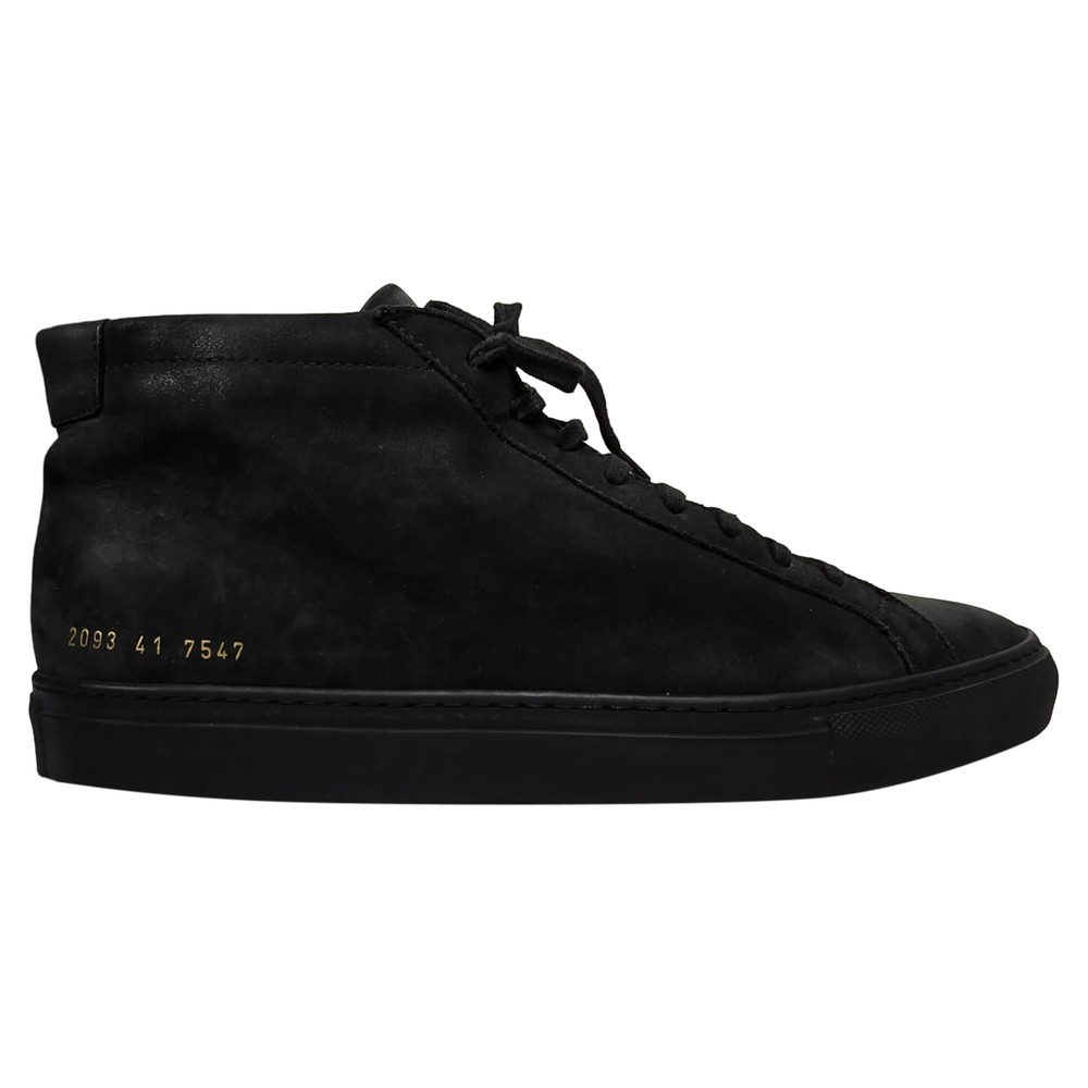 Common Projects Achilles High-Top Sneakers In Leather Men Black Size 41-image