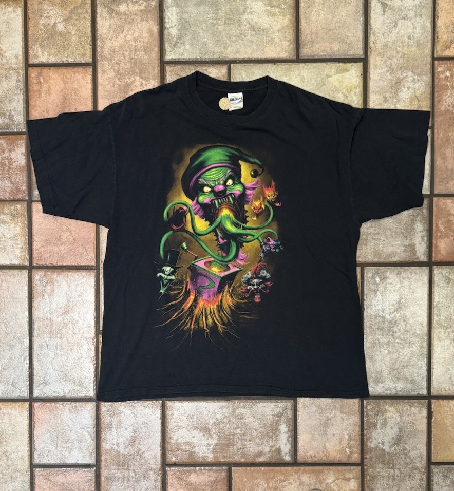 Vintage Y2K Insane Clown Posse Graphic Hardcore Band Tee T Shirt Black XL