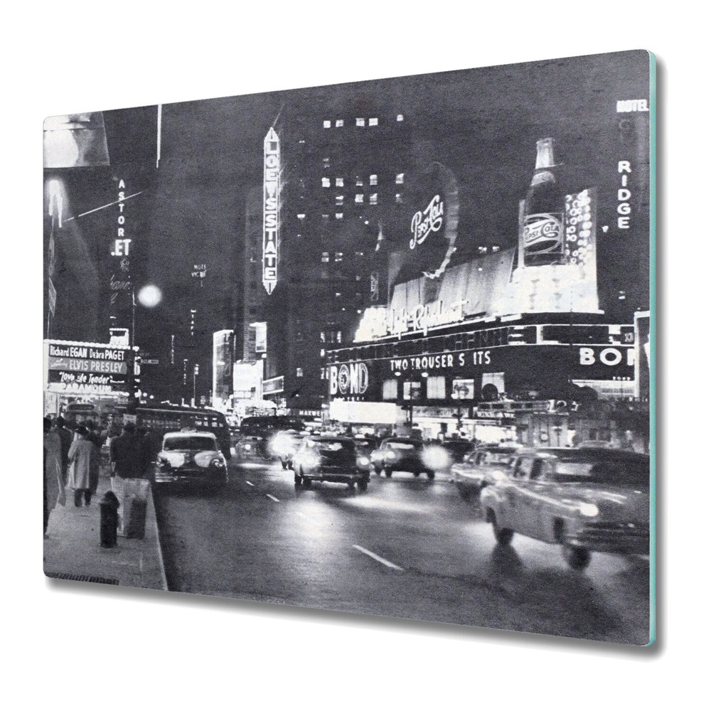 Glass Chopping Cutting Board Broadway new york street cityscape manhattan 60x52