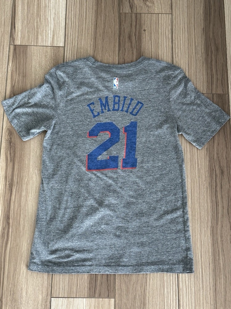 Philadelphia 76ers T-Shirt Jersey Joel Embiid Gray #21 NBA Youth XL 18/20