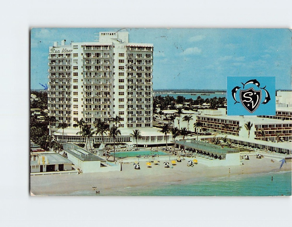 Postcard Sea View Ocean Bal Harbour Harbor Village Miami Beach Florida USA