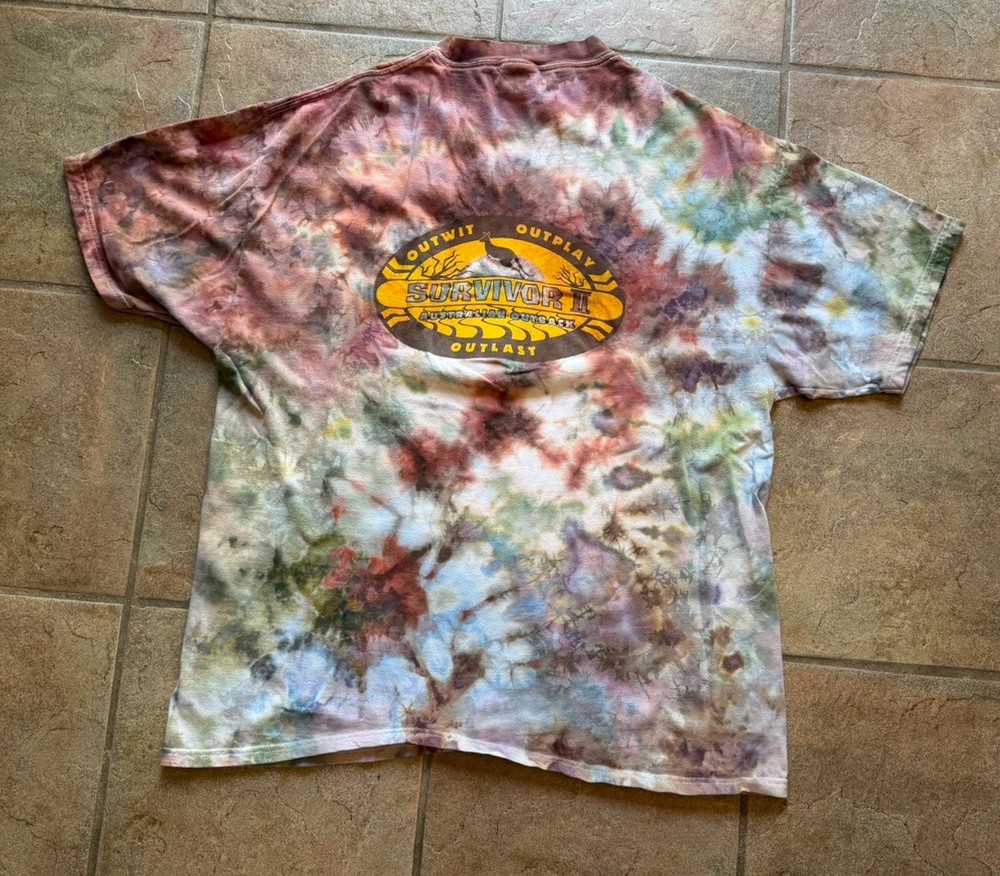 Survivor TV Show Vintage Y2K  Promo T-Shirt Original Logo XL Blue Rare