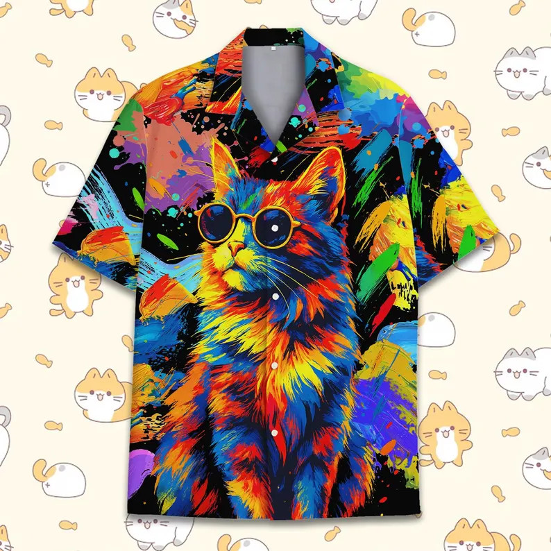 Funny Summer Cat Aloha Hawaiian Shirt Aloha 2