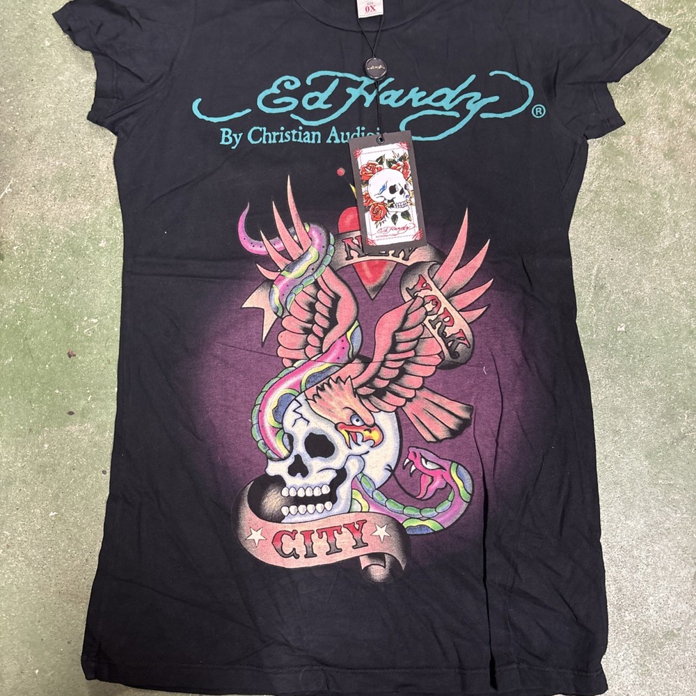 RARE Vintage Ed Hardy SHIRT Woman Size 0X NWT