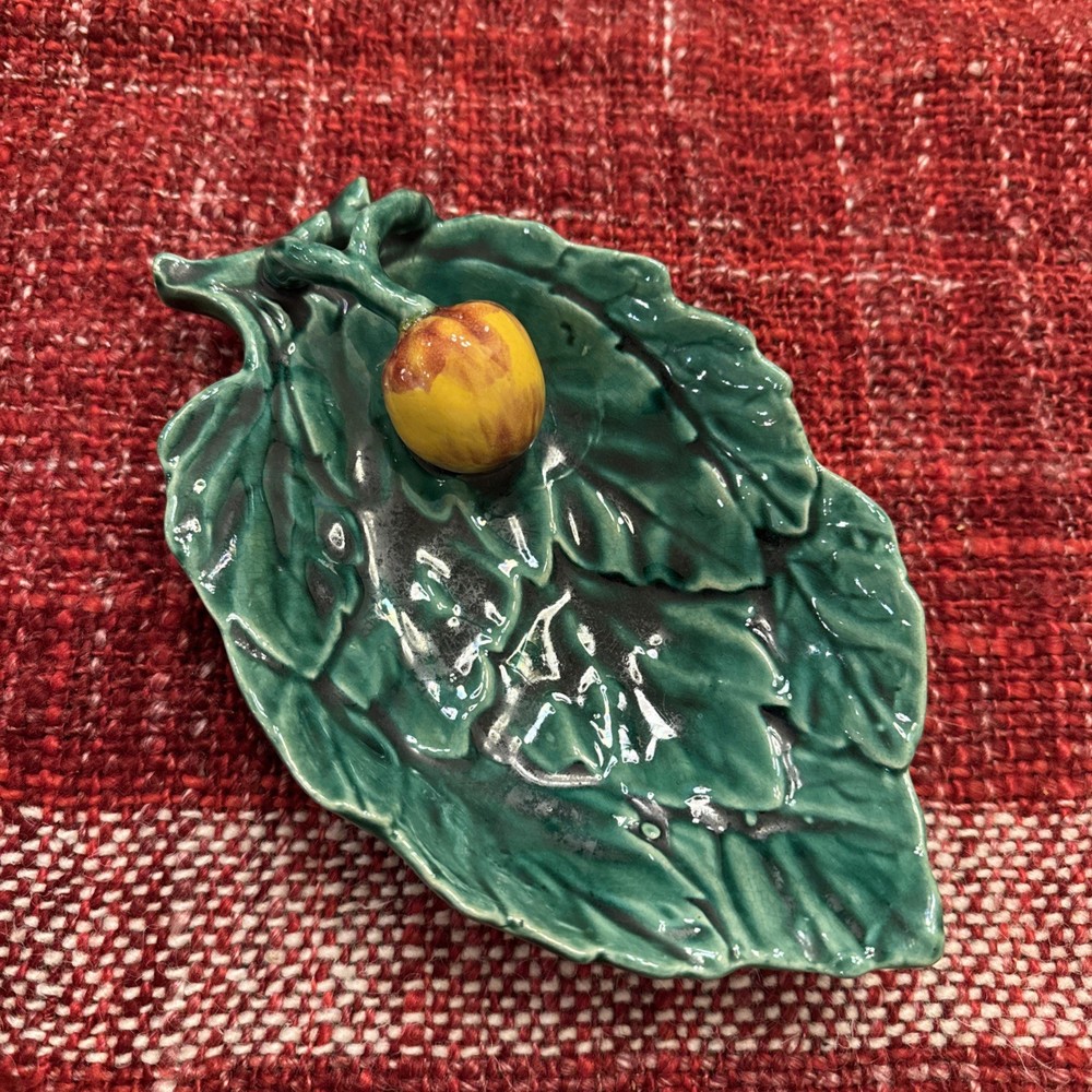 Goodfriend Portugal Fruit on Leaves Dish Majolica Small Serving Dish
