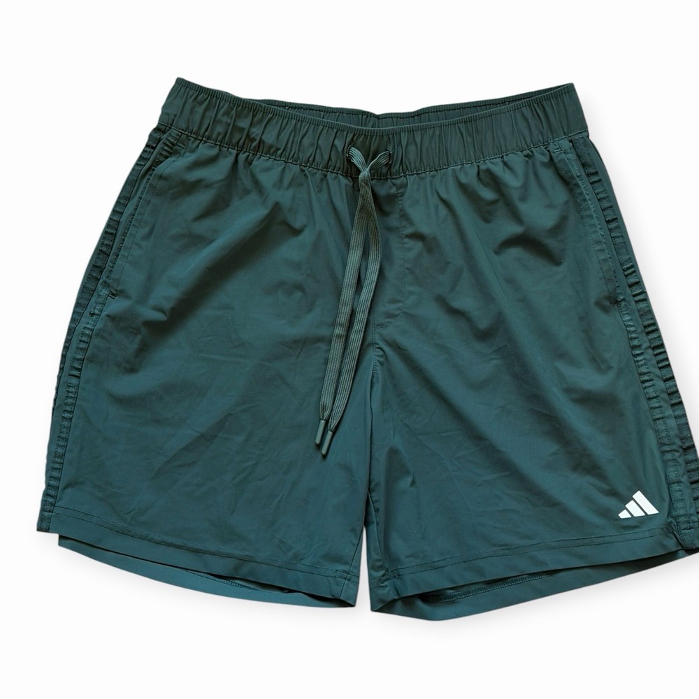Adidas Men’s Green Athletic Running Shorts Drawstring Stretch Activewear Size M