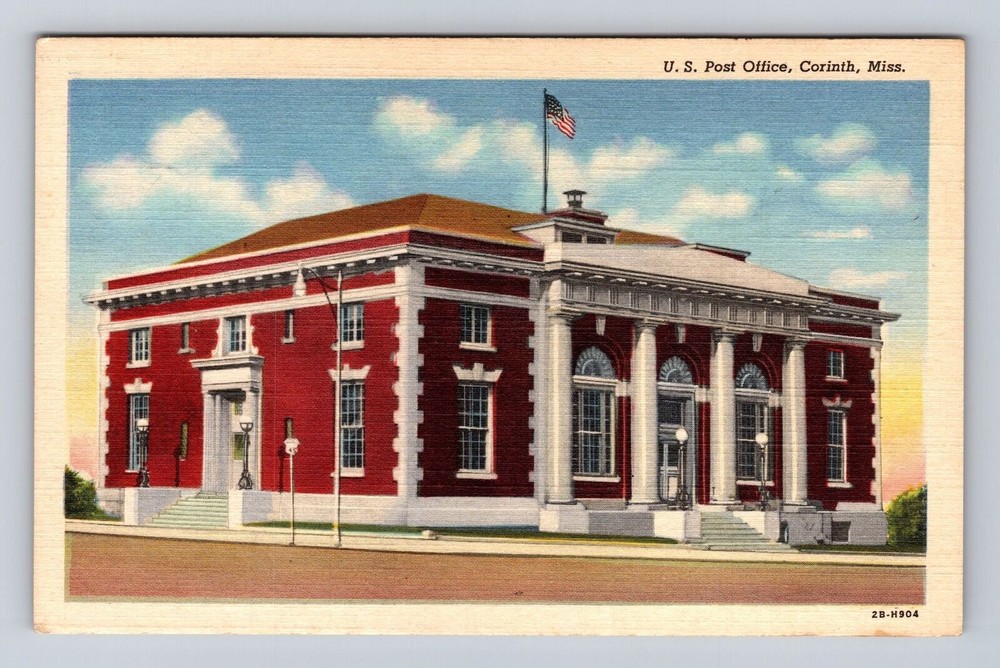 Corinth MS-Mississippi, US Post Office, Antique, Vintage Souvenir Postcard