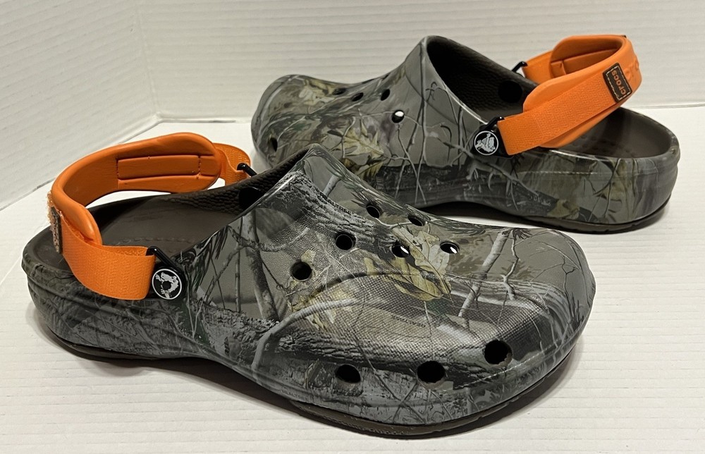Crocs Unisex Adult All-Terrain Realtree Camo Clog Adjust Orange Strap M9/W 11