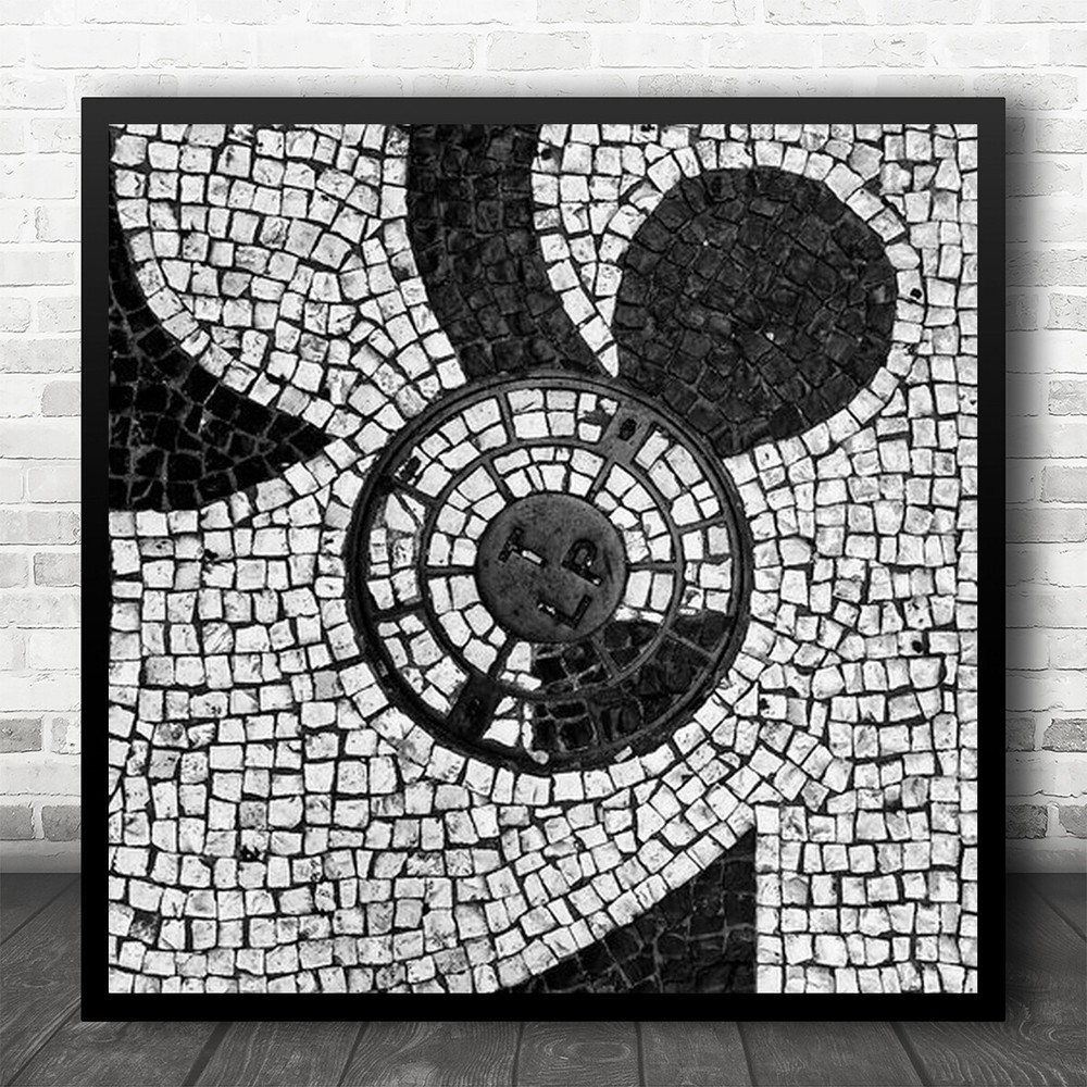 Urban Graphic Abstract Texture Ground Cobblestone Cobblestones Wall Art Print-image