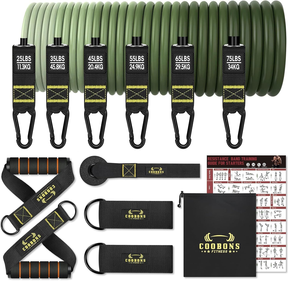 Heavy Resistance Bands for Working Out, 300LBS Exercise Bands with Handles, Work