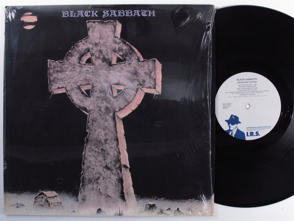 BLACK SABBATH Headless Cross I.R.S. LP VG+ with lyric sheet insert SHRINK f