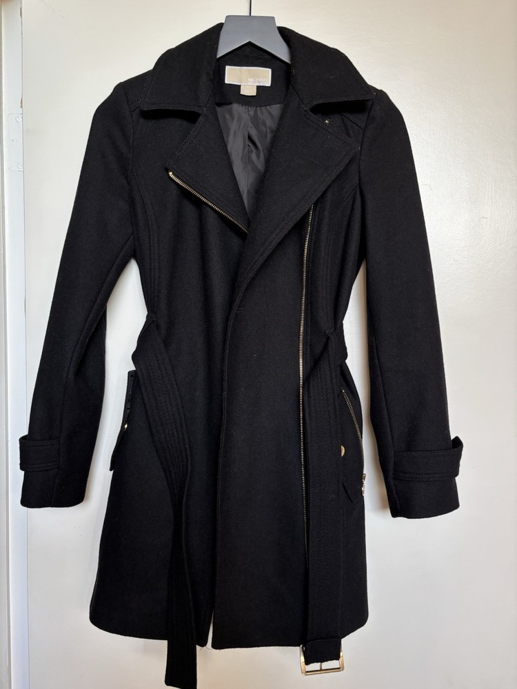 Michael Kors Black And Gold Winter Jacket Size Petite Small