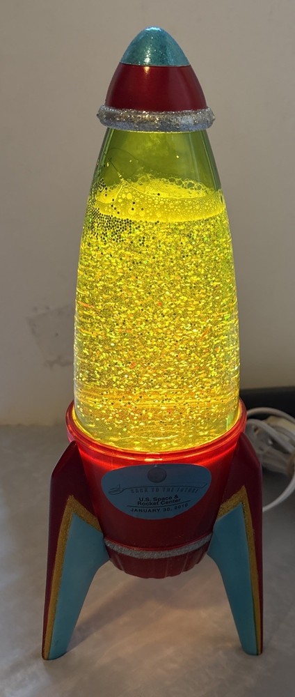 VINTAGE ROCKET RETRO 1950'S Style Space Age Glitter Lava Lamp, Working