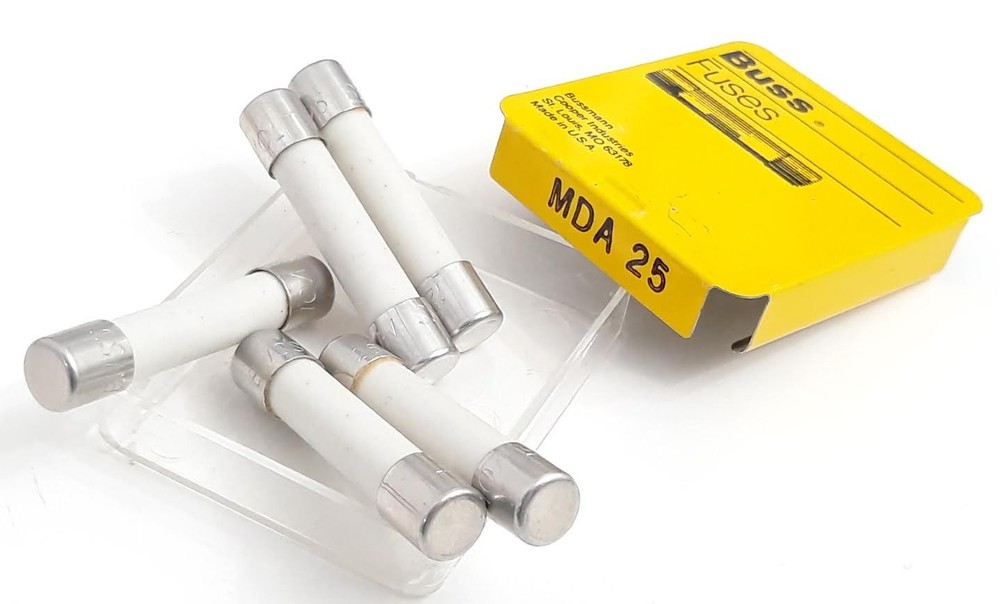 Lot Of 5 Each Mda-25 Mda 25A Buss Bussmann 125V Fuses Time Delay