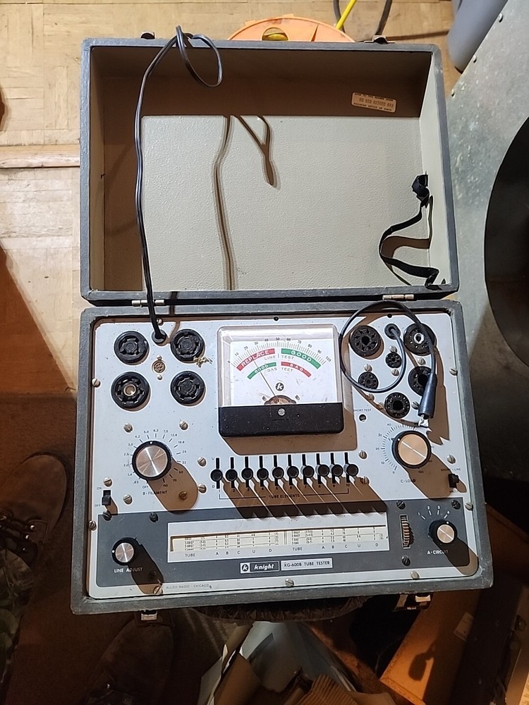 Knight KG-600B Tube Tester with 369 Tubes Including 97 New in Box