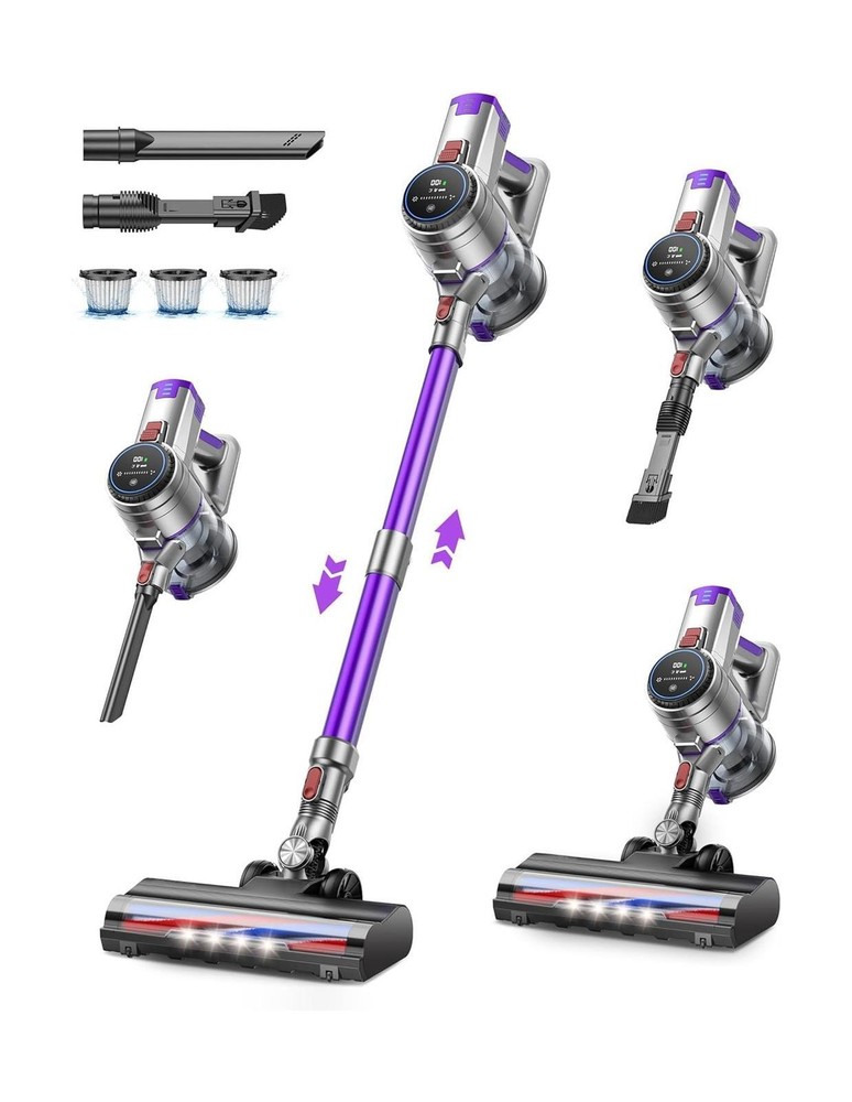 Cordless Vacuum Cleaner, 450W 38KPA Vacuum Cleaner for Home Stick Vacuum with...
