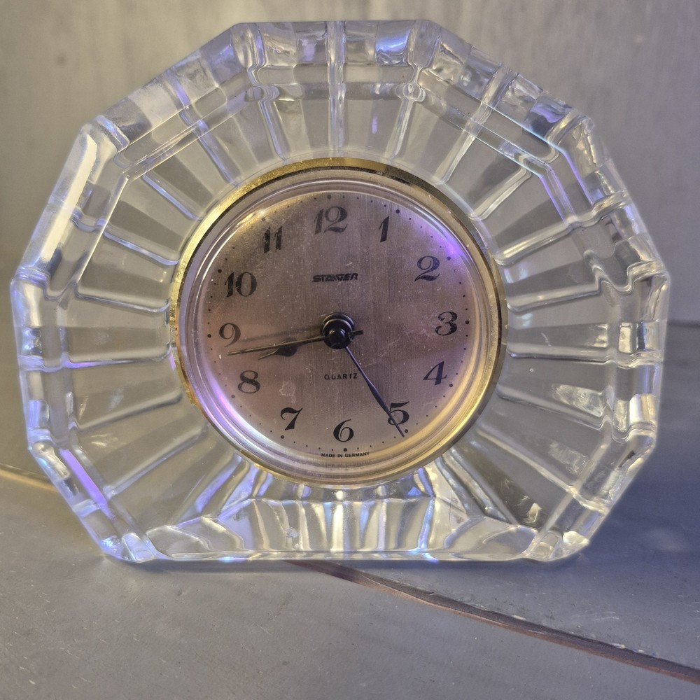 Vintage Staiger Crystal Quartz Desk Clock W Germany Working