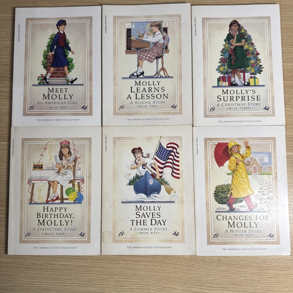 Lot of 6 Molly American Girl Books Complete Set 1-6 Pleasant Co. First Edition