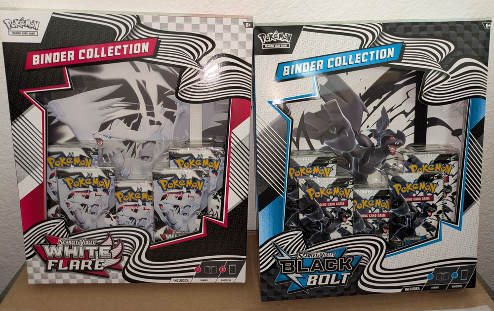 Pokemon Black Bolt & White Flare Binder Collection-1 of Each - NEW!
